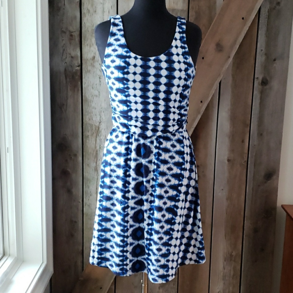 Blue and white tye dye dress